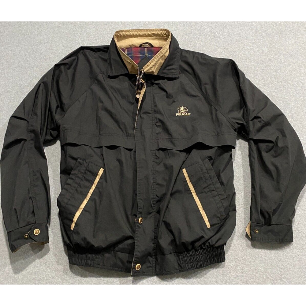 Winner Mate Flannel Black Pelican Case Jacket Adult Large Golf Full Zip Mens